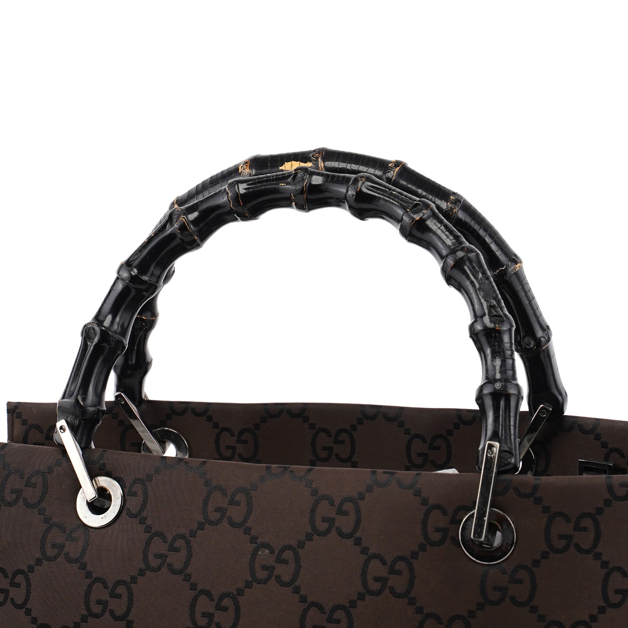 Gucci Brown GG Bamboo Tote Bag