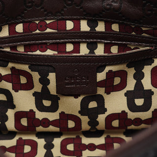 Gucci Brown GG Calfskin Embossed Jackie Shoulder Bag