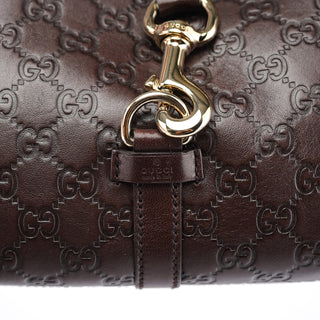 Gucci Brown GG Calfskin Embossed Jackie Shoulder Bag