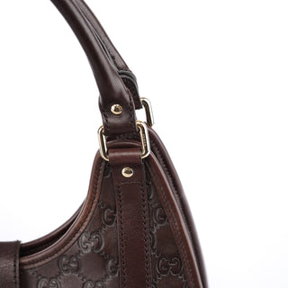 Gucci Brown GG Calfskin Embossed Jackie Shoulder Bag