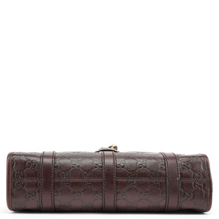 Gucci Brown GG Calfskin Embossed Jackie Shoulder Bag