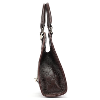 Gucci Brown GG Calfskin Embossed Jackie Shoulder Bag