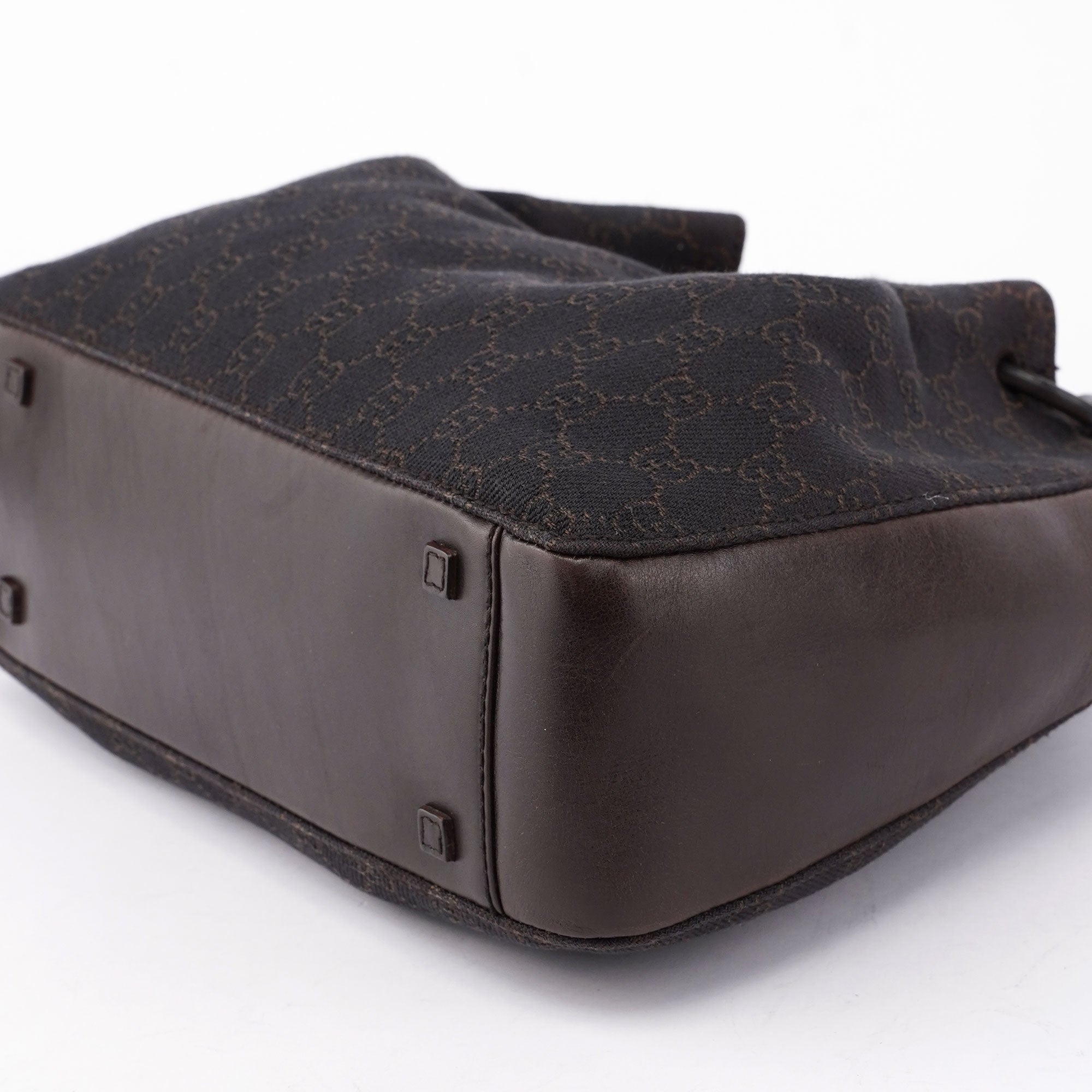 Gucci Sac cabas en toile GG et cuir marron