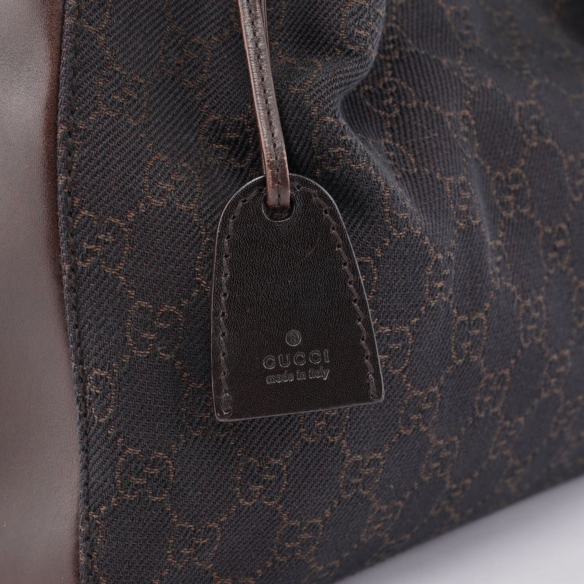 Gucci Sac cabas en toile GG et cuir marron