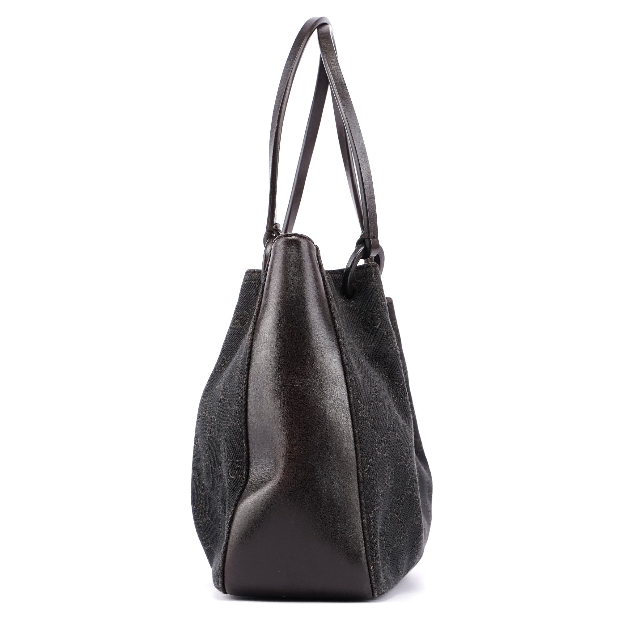 Gucci Sac cabas en toile GG et cuir marron