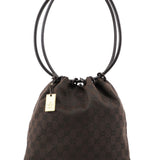 Gucci Sac porté épaule à lien coulissant en toile GG marron