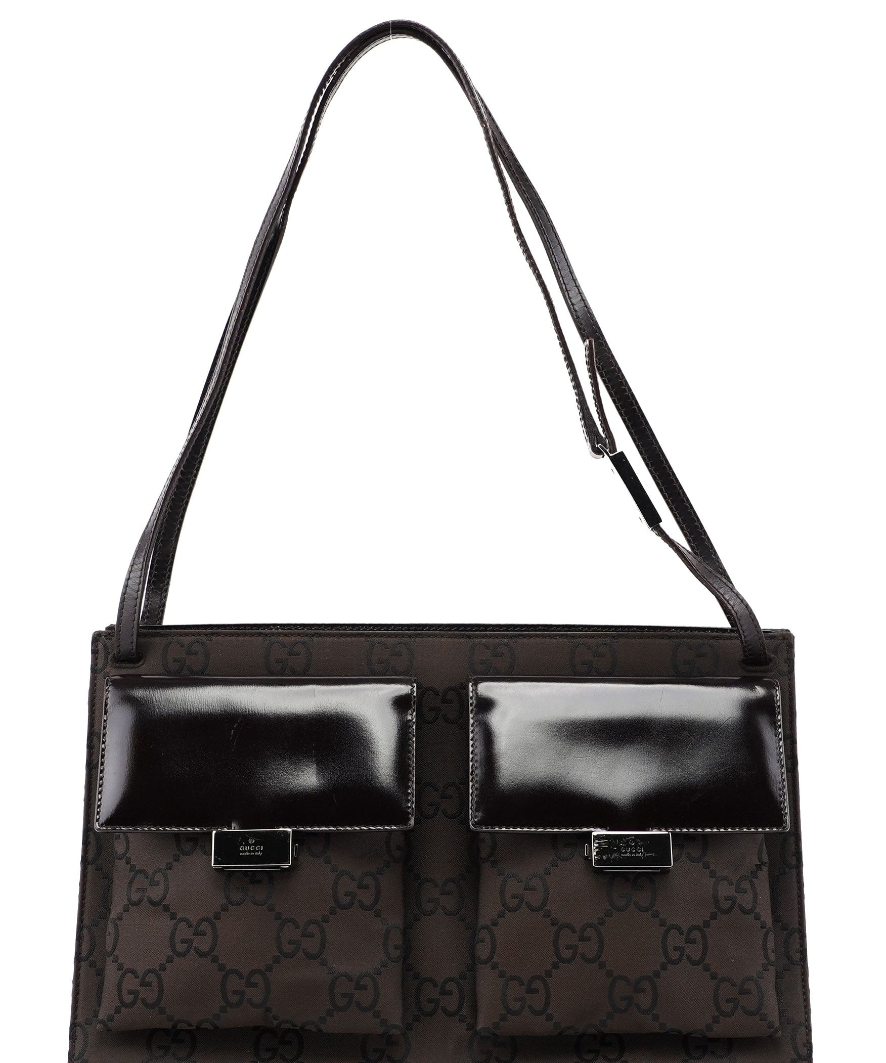 Gucci Brown GG Dual Pocket Shoulder Bag