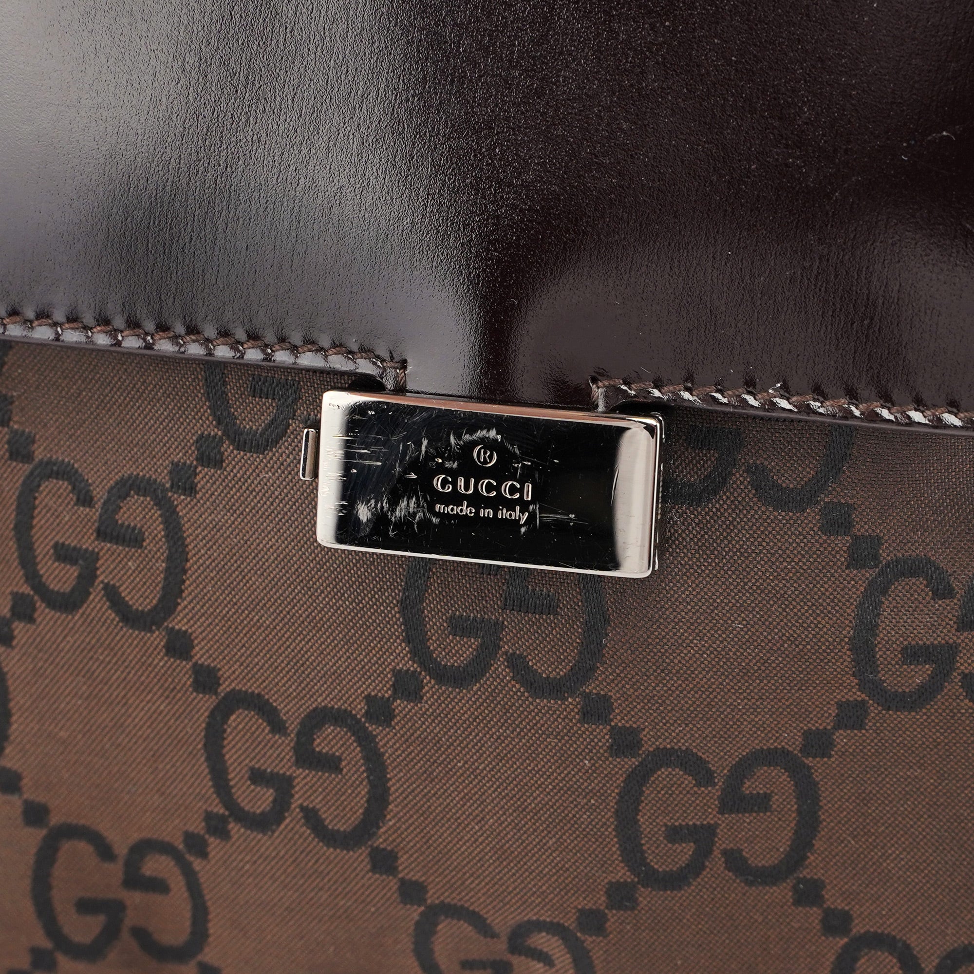 Gucci Brown GG Dual Pocket Shoulder Bag