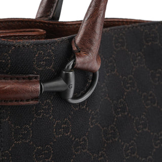 Gucci Brown GG Horsebit Leather Tote Bag