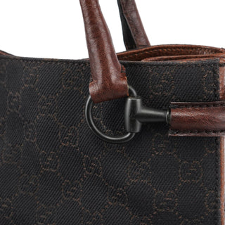 Gucci Brown GG Horsebit Leather Tote Bag