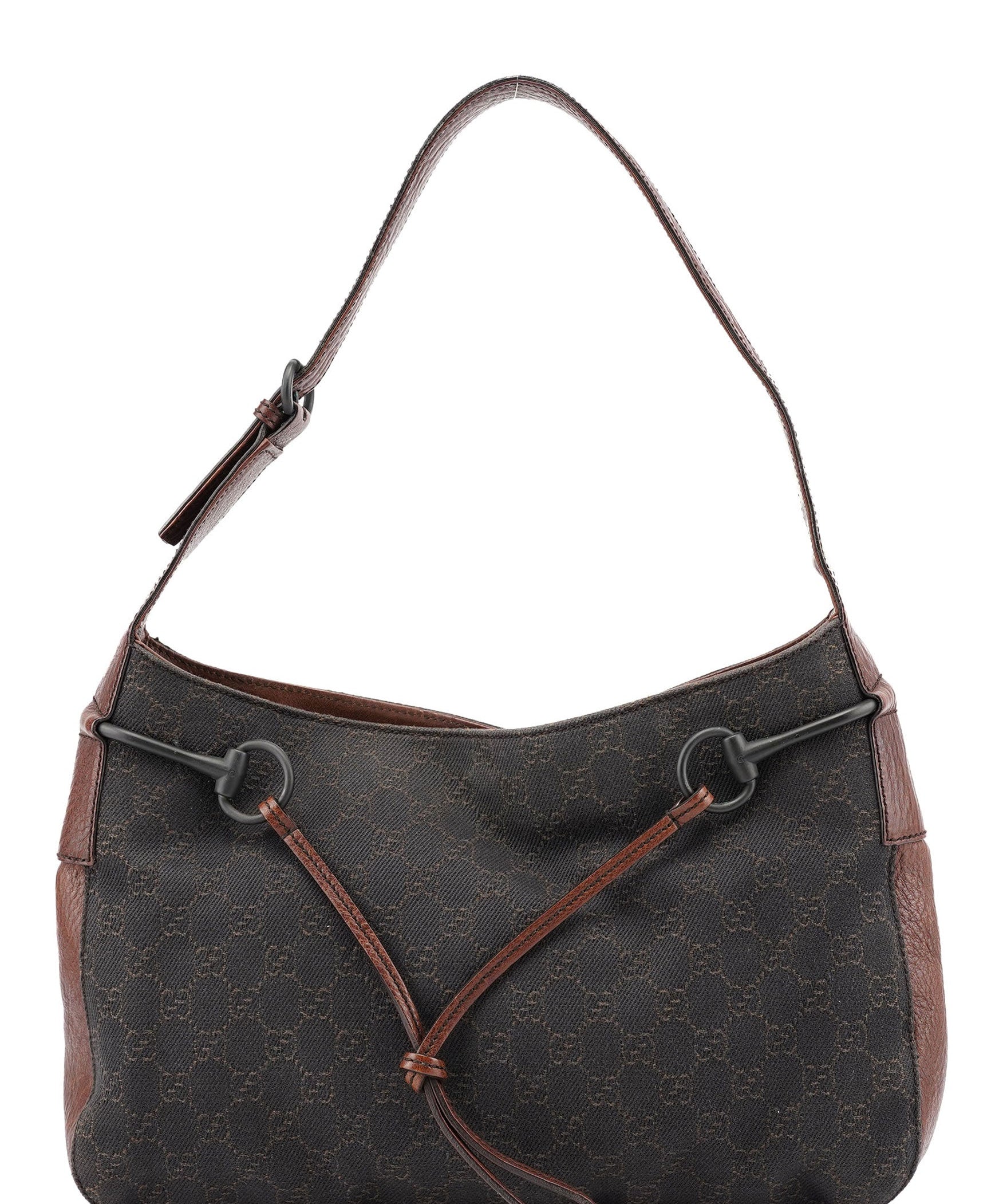 Gucci Brown GG Horsebit Shoulder Bag
