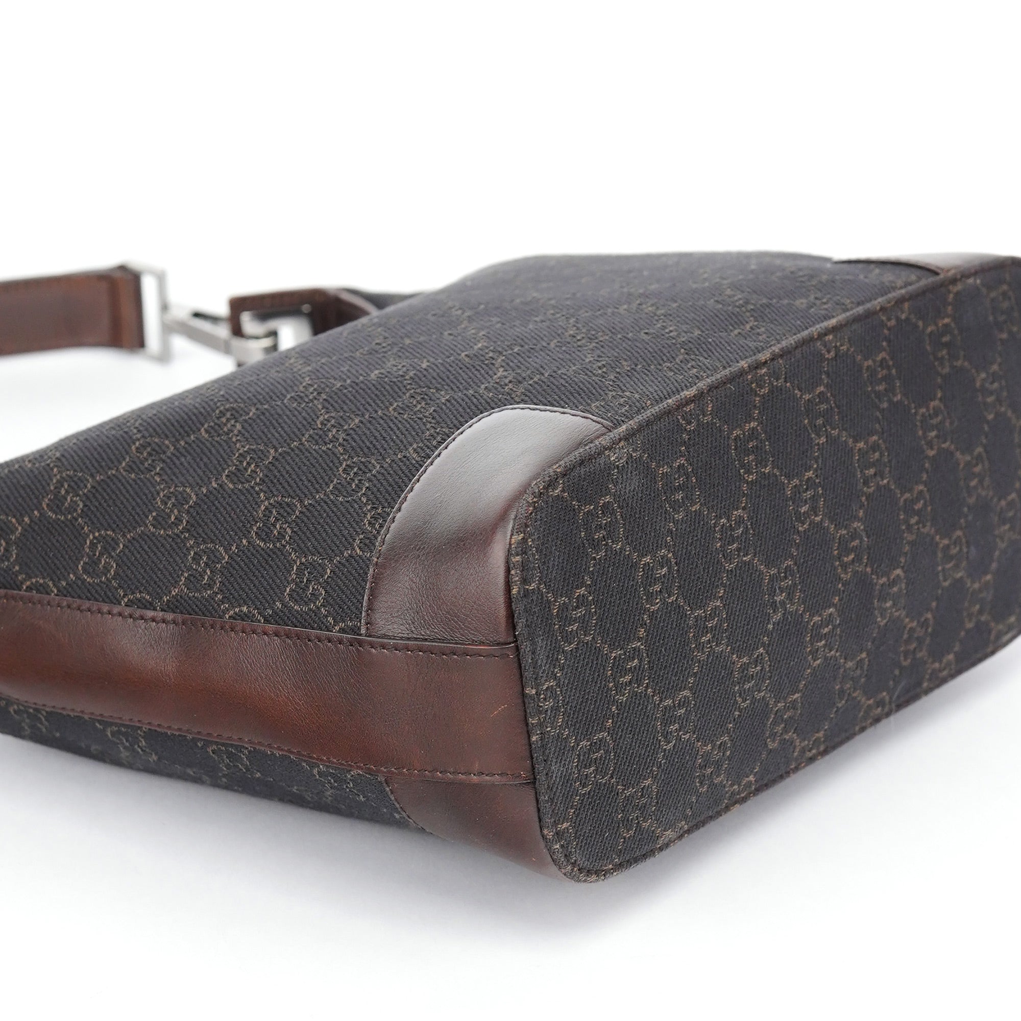 Gucci Brown GG Leather Hobo Shoulder Bag