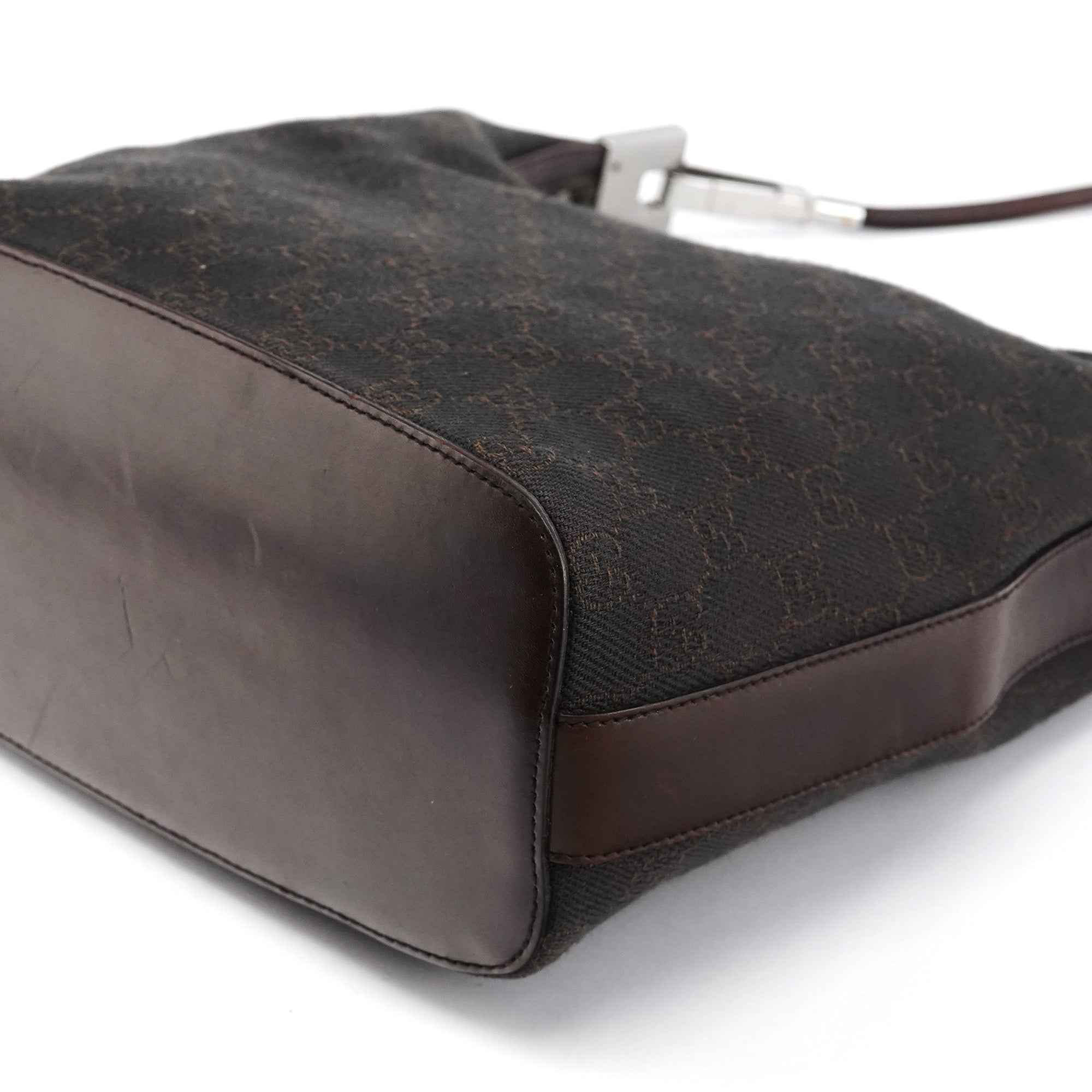 Gucci Borsa a spalla GG in pelle marrone