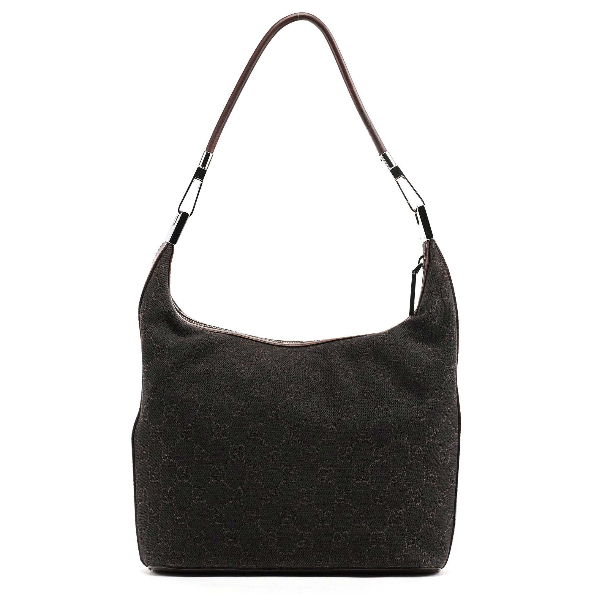 Gucci Borsa a spalla GG in pelle marrone