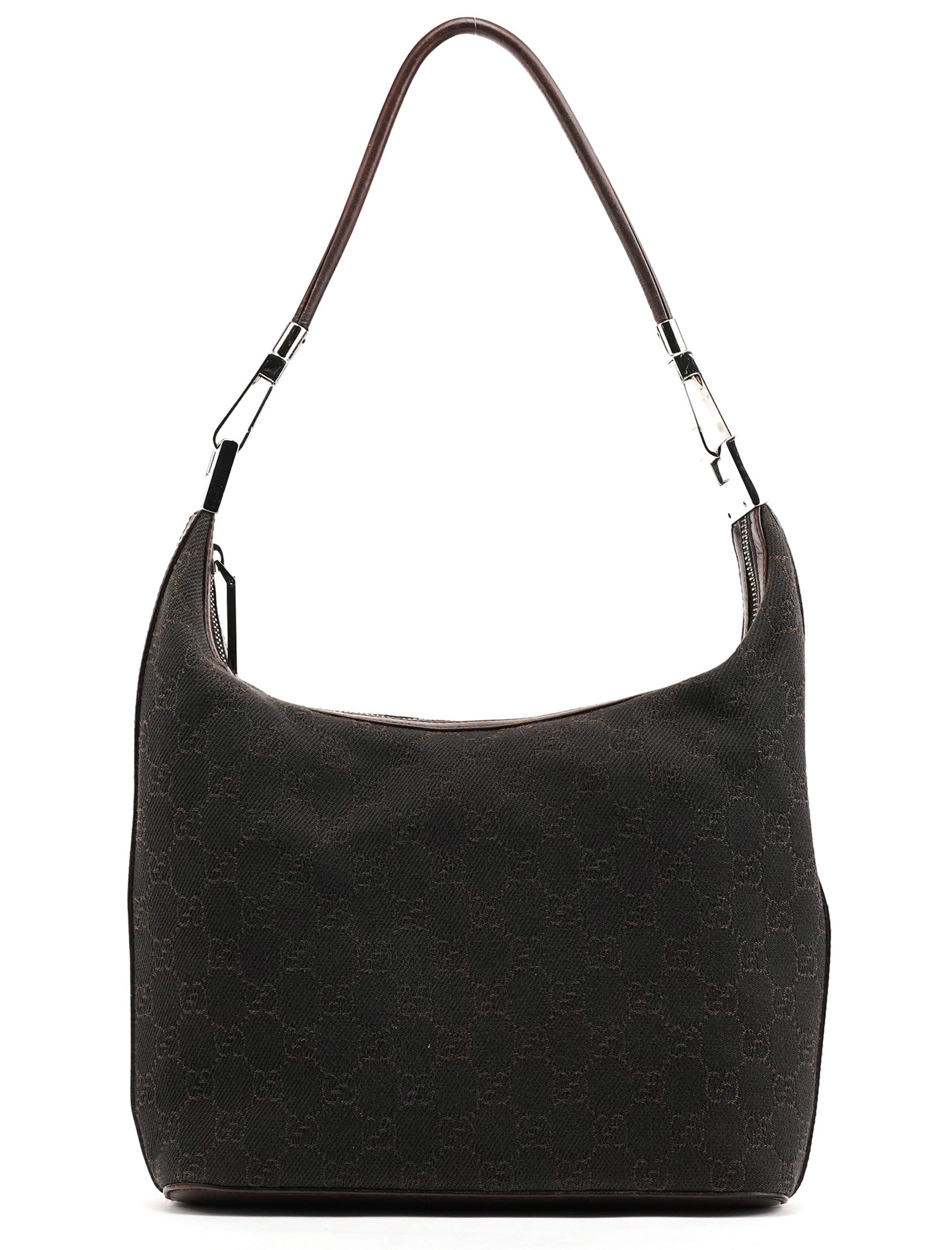 Gucci Borsa a spalla GG in pelle marrone