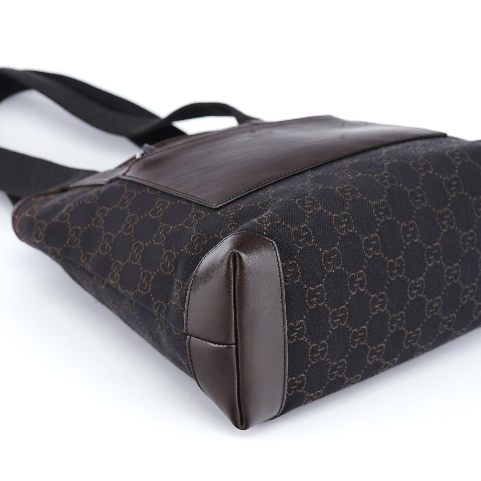 Gucci Sac cabas en toile GG et cuir marron