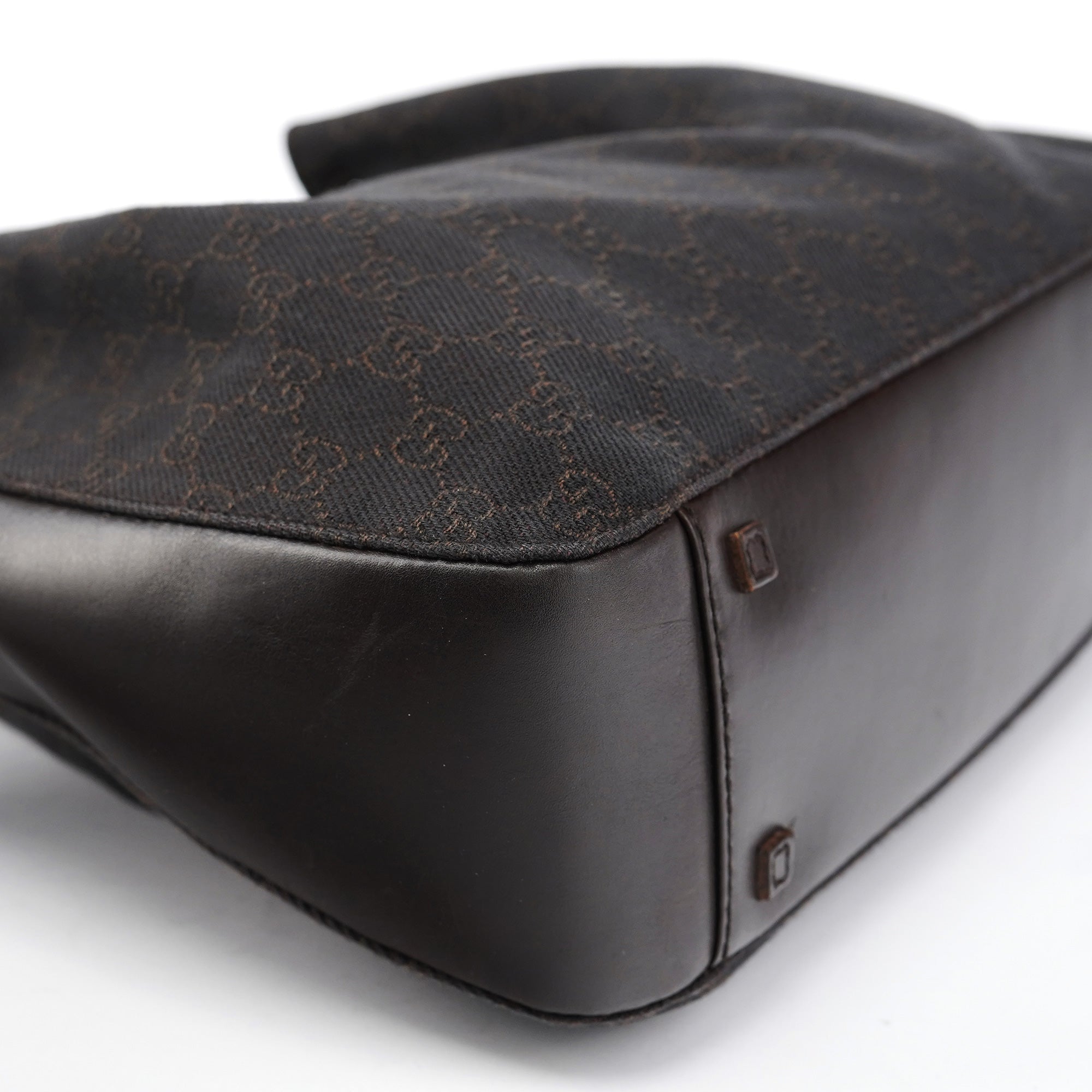 Gucci Sac cabas en toile GG et cuir marron