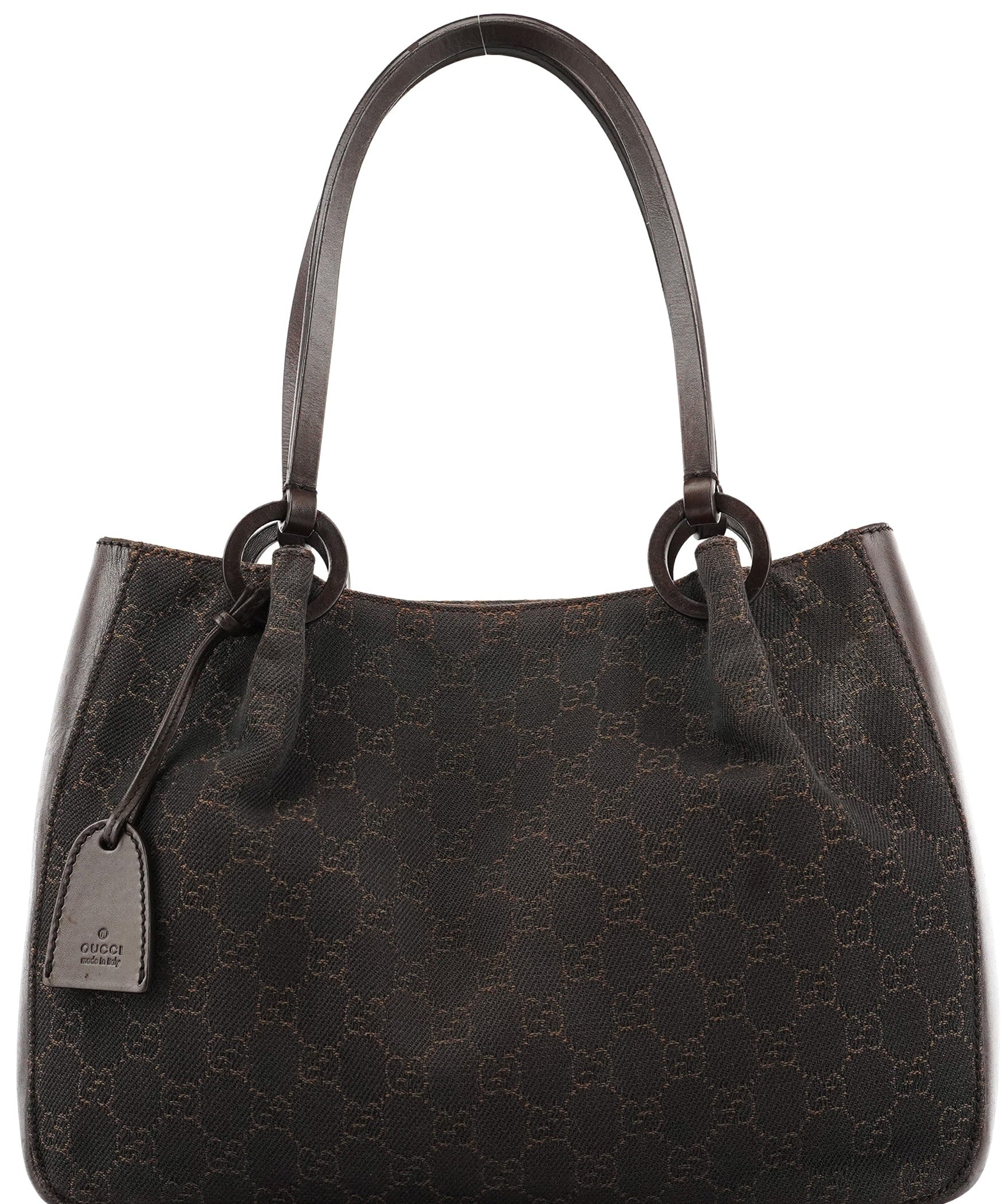Gucci Torebka tote z brązowego płótna GG i skóry