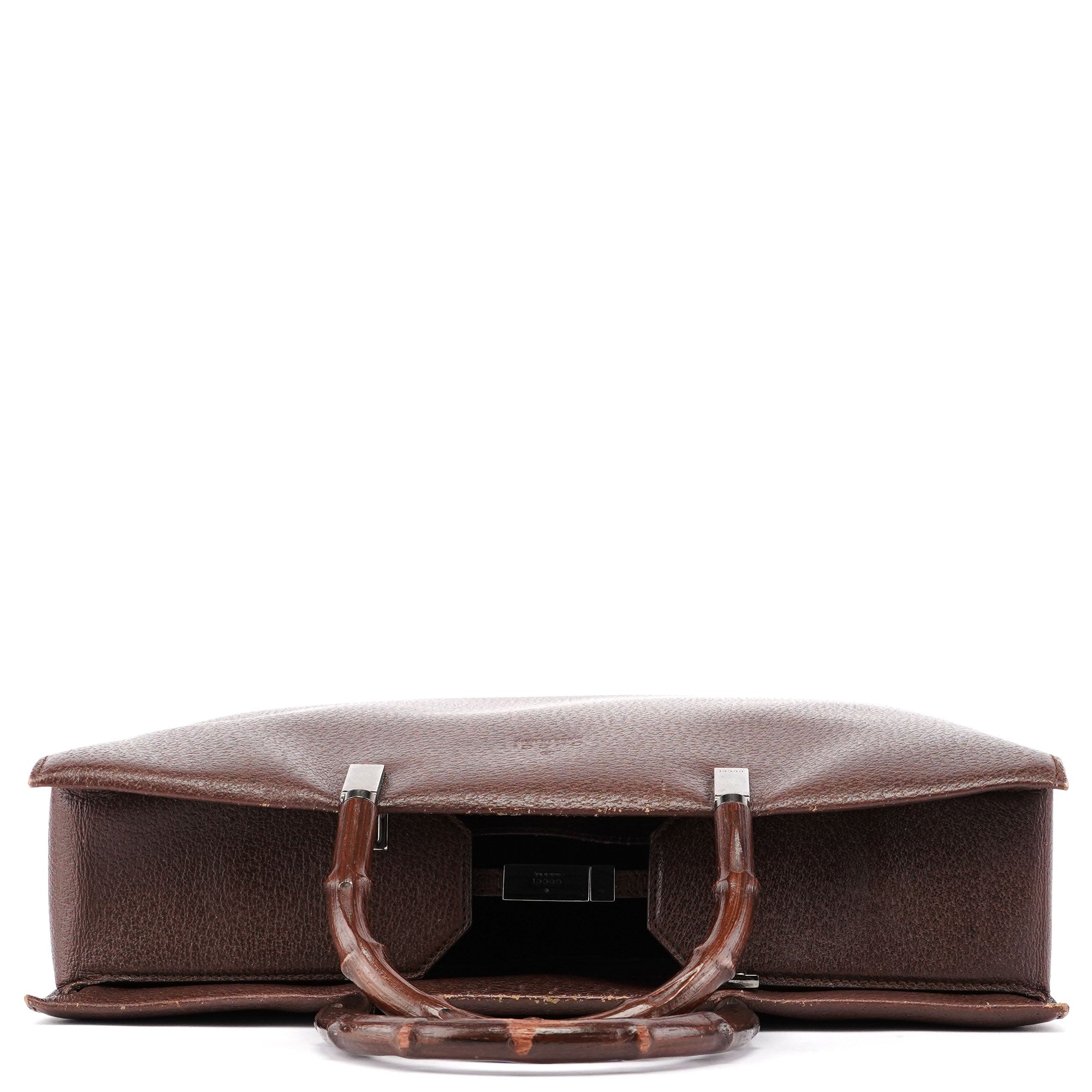 Gucci Sac cabas deux portés Bamboo en cuir marron