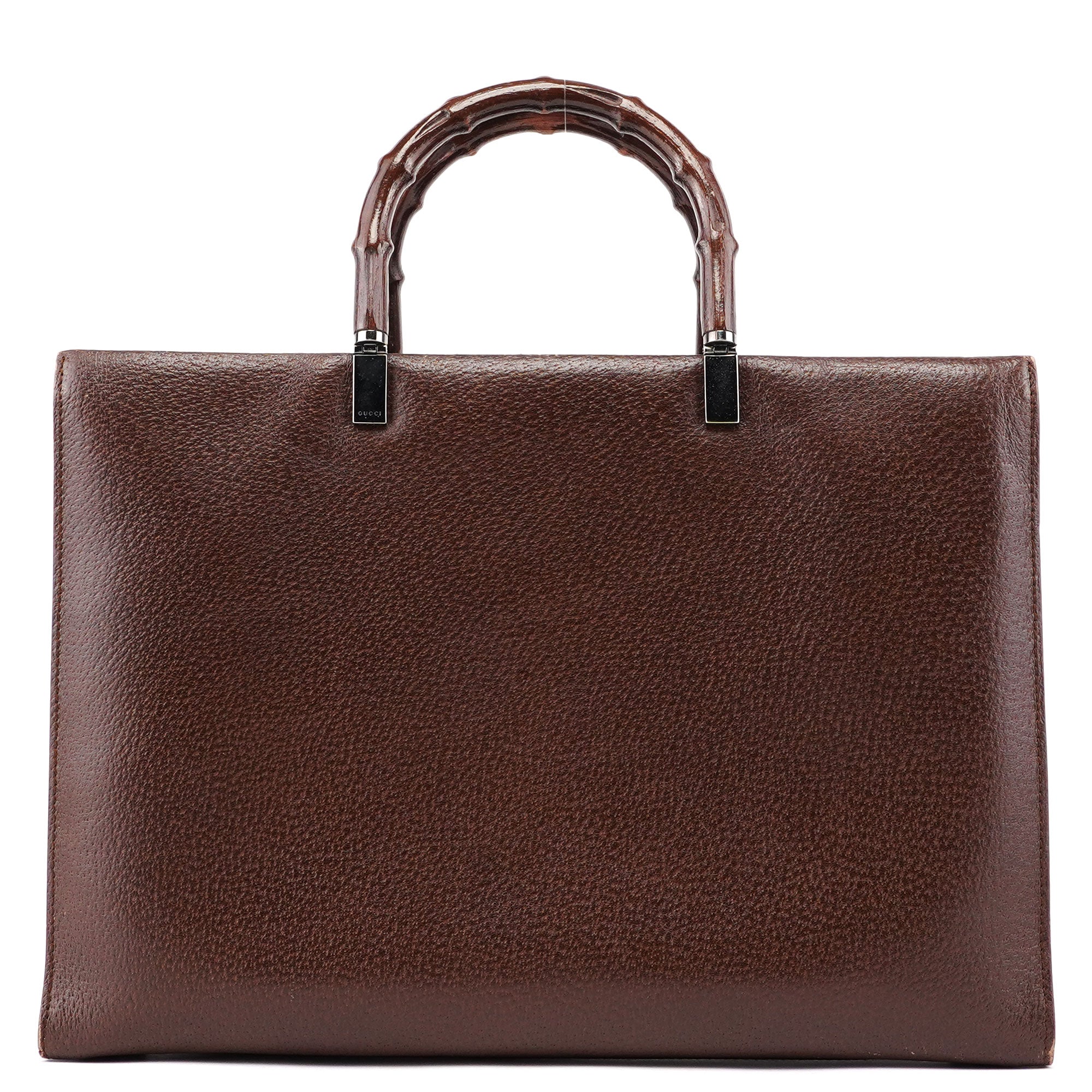 Gucci Brown Leather Bamboo 2-Way Tote