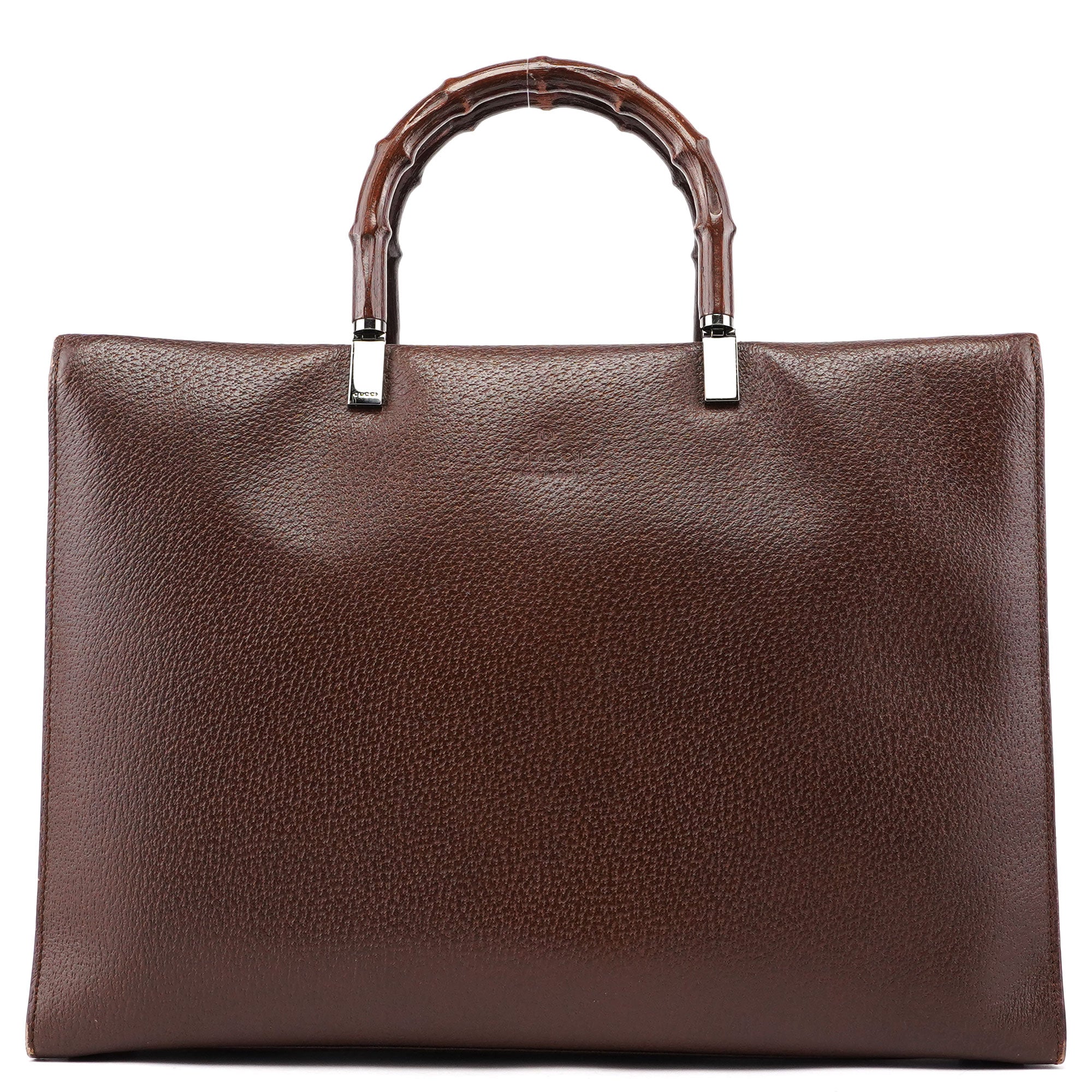 Gucci Brown Leather Bamboo 2-Way Tote