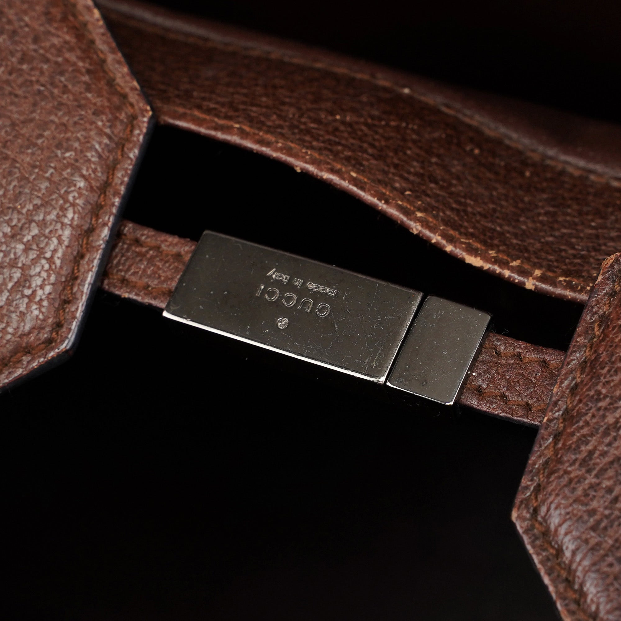 Gucci Sac cabas deux portés Bamboo en cuir marron