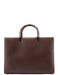 Gucci Brown Leather Bamboo 2-Way Tote Bag