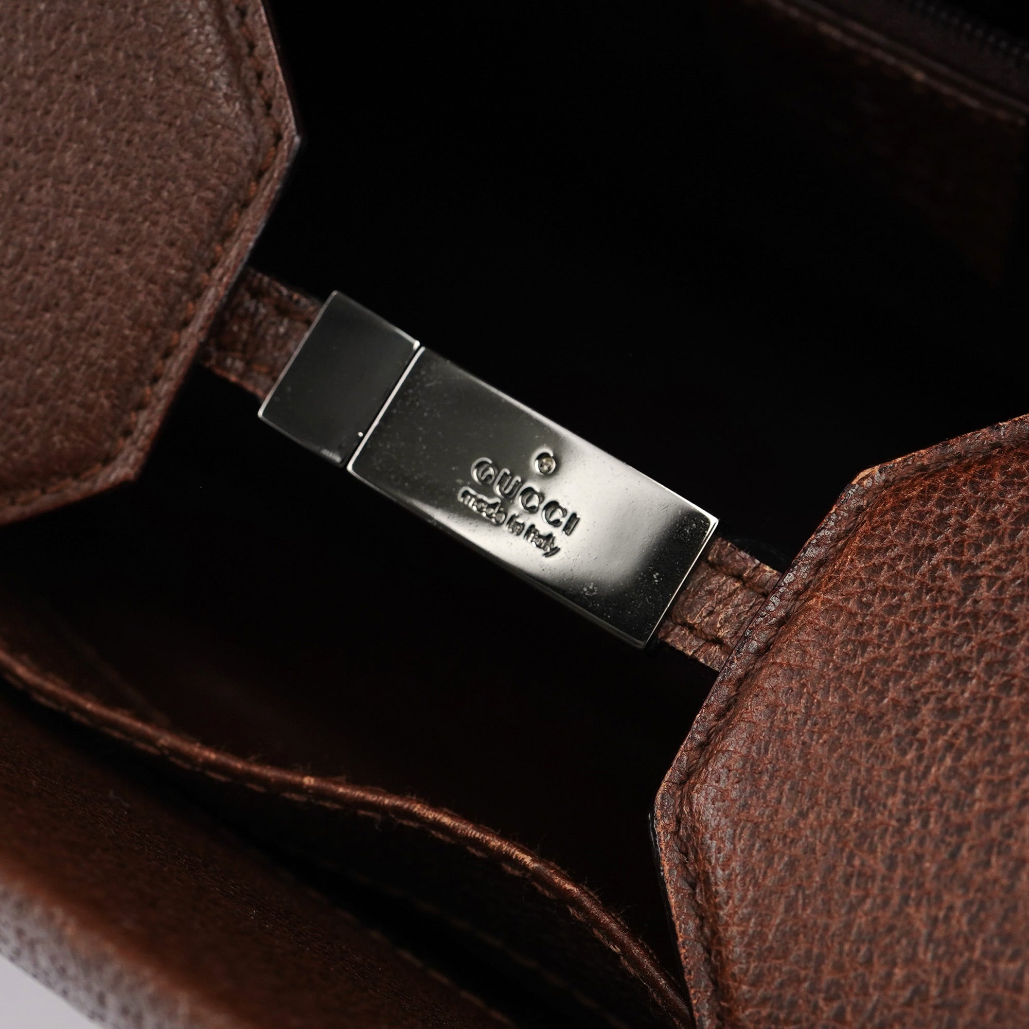 Gucci Sac cabas deux portés Bamboo en cuir marron