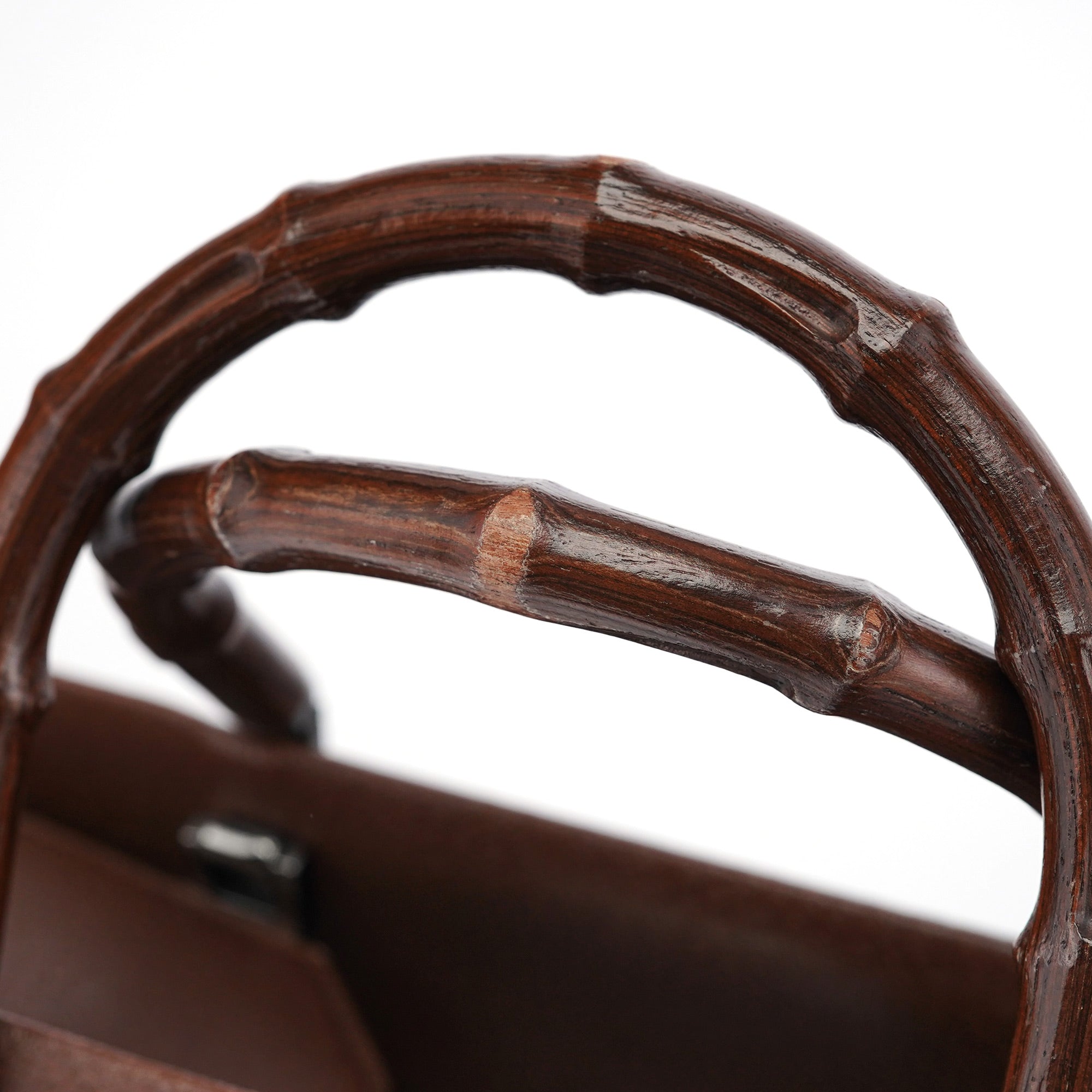 Gucci Sac cabas deux portés Bamboo en cuir marron