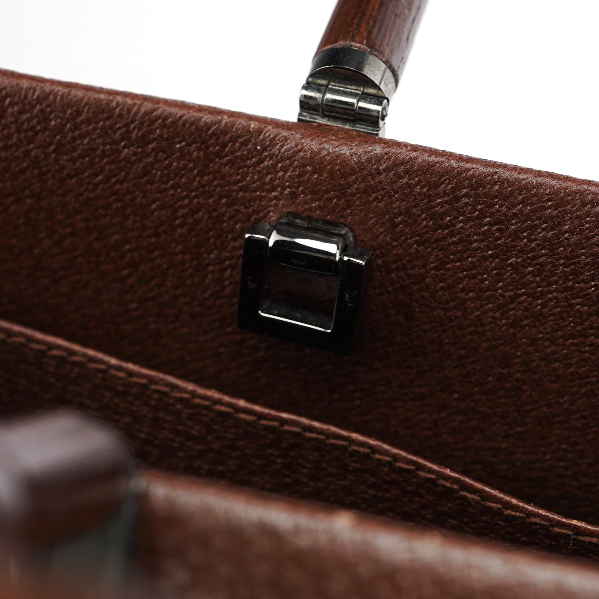Gucci Sac cabas deux portés Bamboo en cuir marron