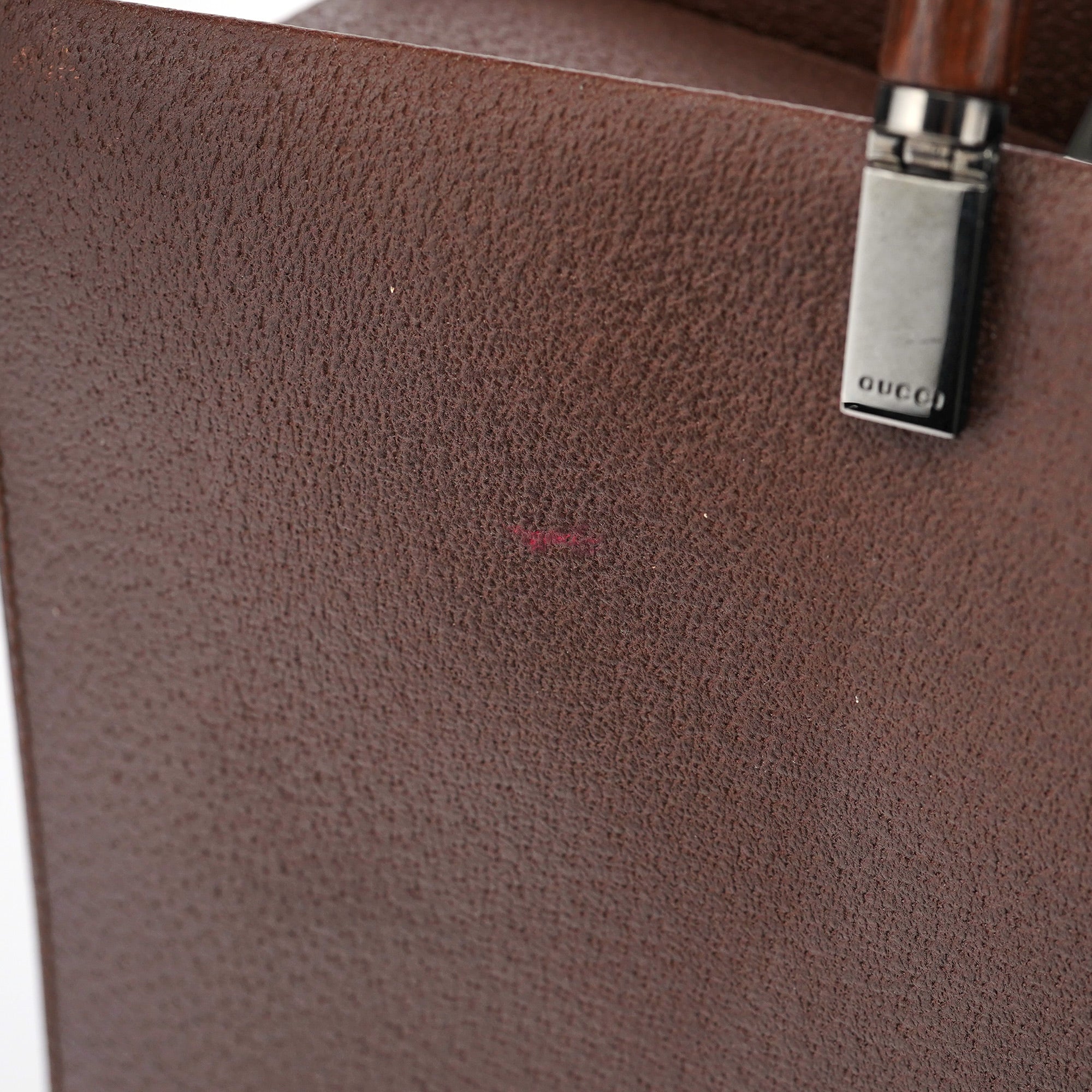 Gucci Sac cabas deux portés Bamboo en cuir marron