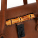 gucci Brown Leather Bamboo Handbag