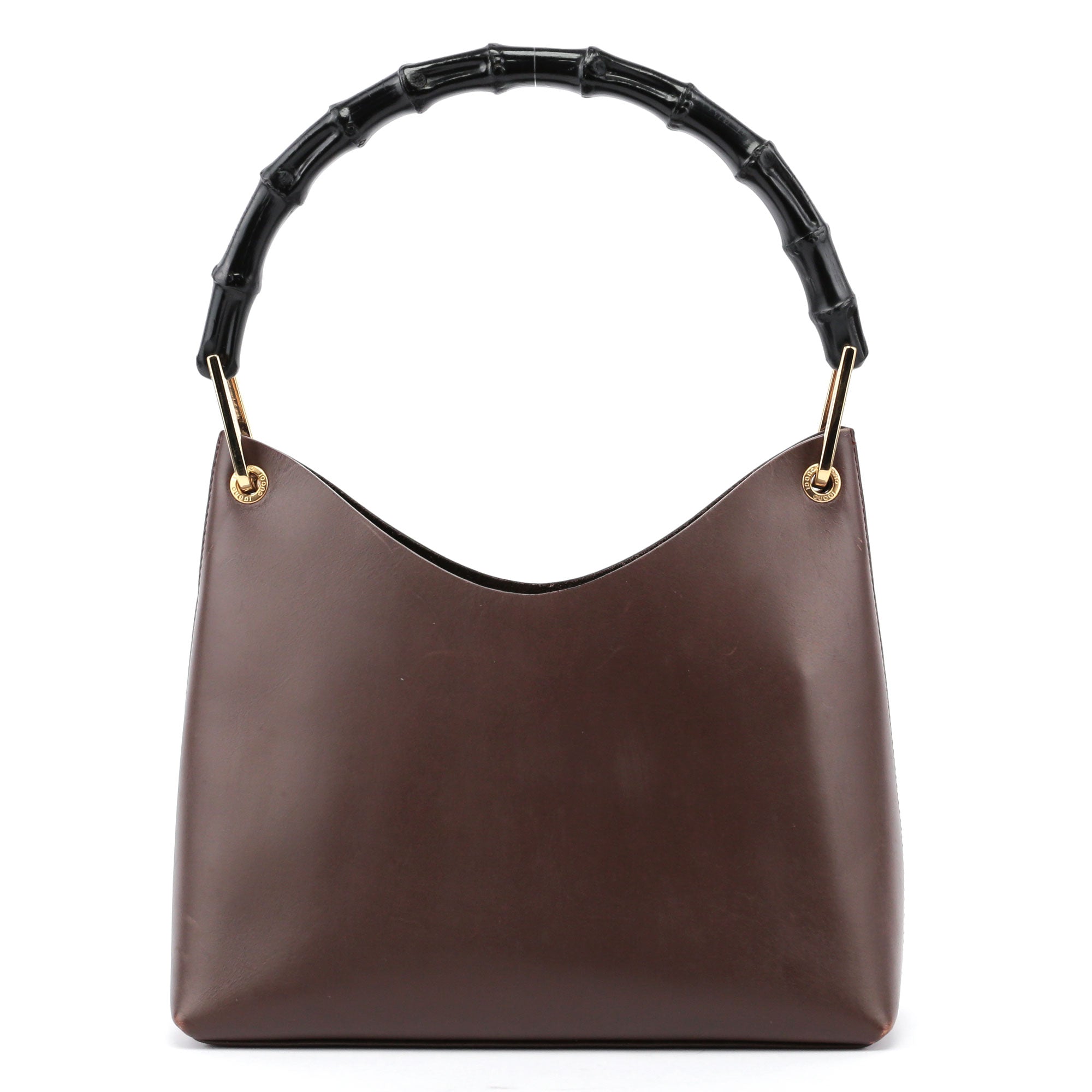 Gucci Brown Leather Bamboo Hobo Bag