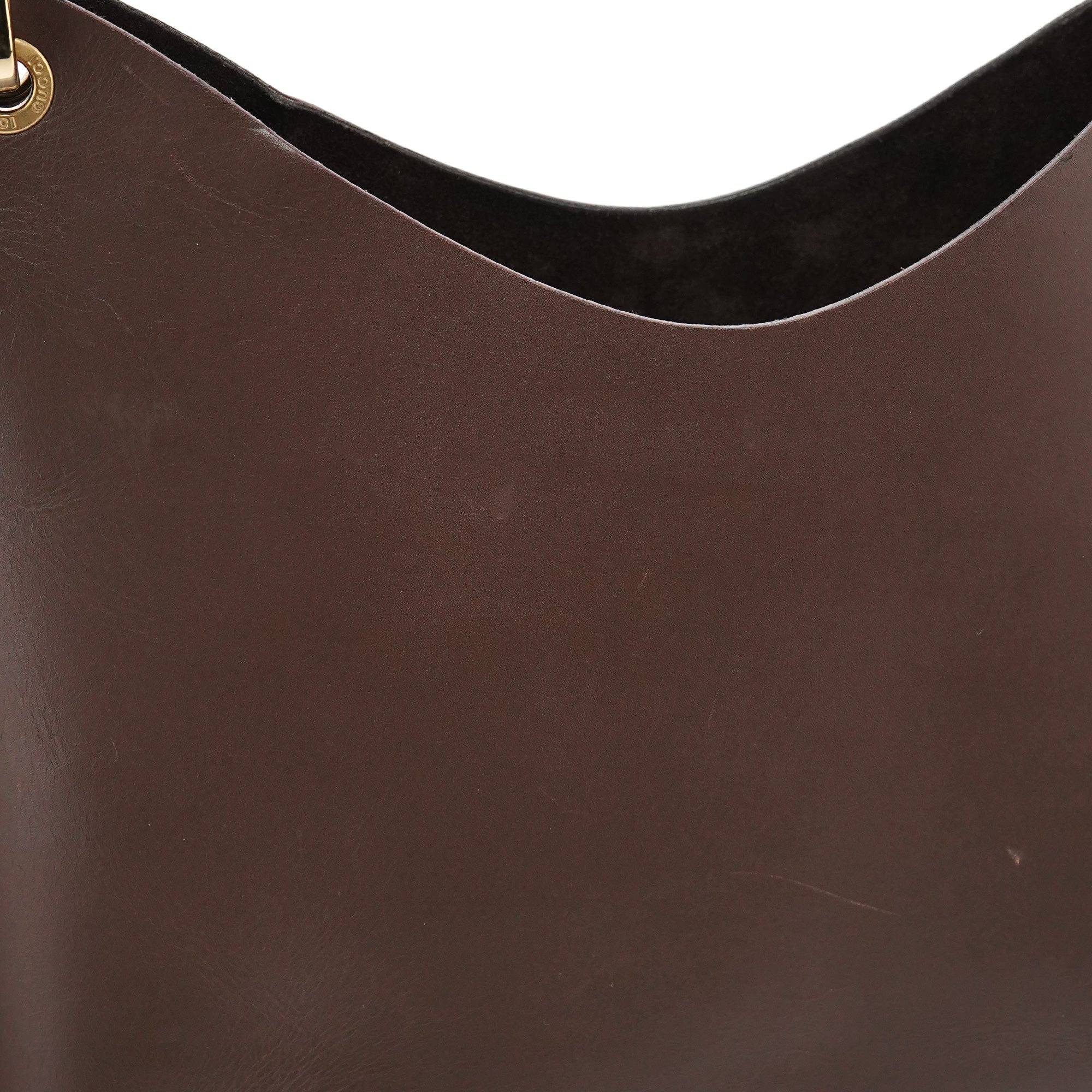 Gucci Sac porté épaule Bamboo en cuir marron