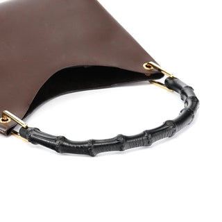 Gucci Brown Leather Bamboo Shoulder Bag