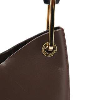 Gucci Brown Leather Bamboo Shoulder Bag