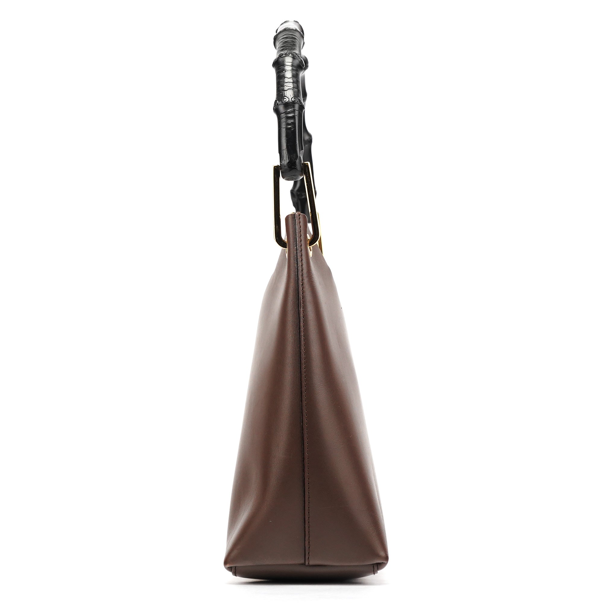 Gucci Sac porté épaule Bamboo en cuir marron