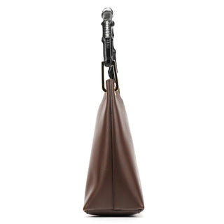 Gucci Brown Leather Bamboo Shoulder Bag