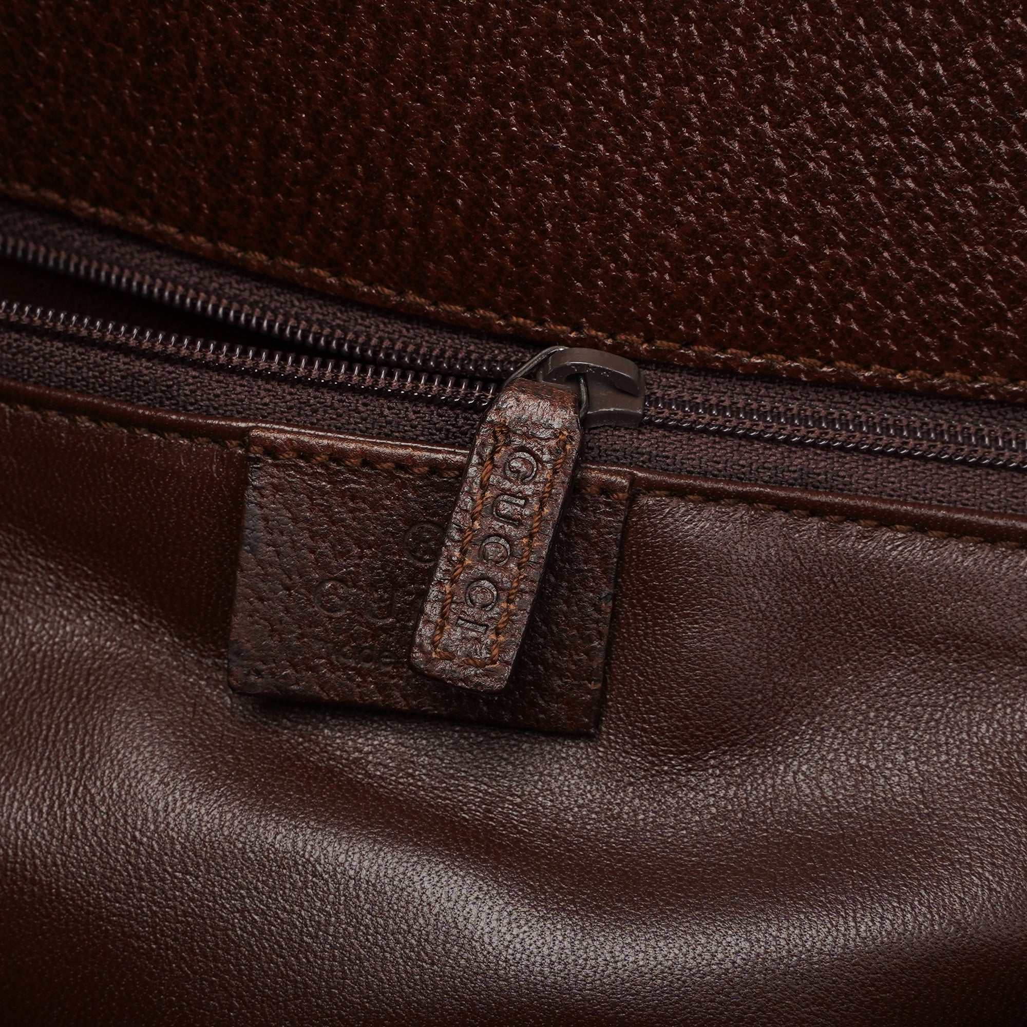 Gucci Brown Leather Bamboo Tote