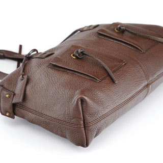 Gucci Brown Leather Cargo Tote Bag