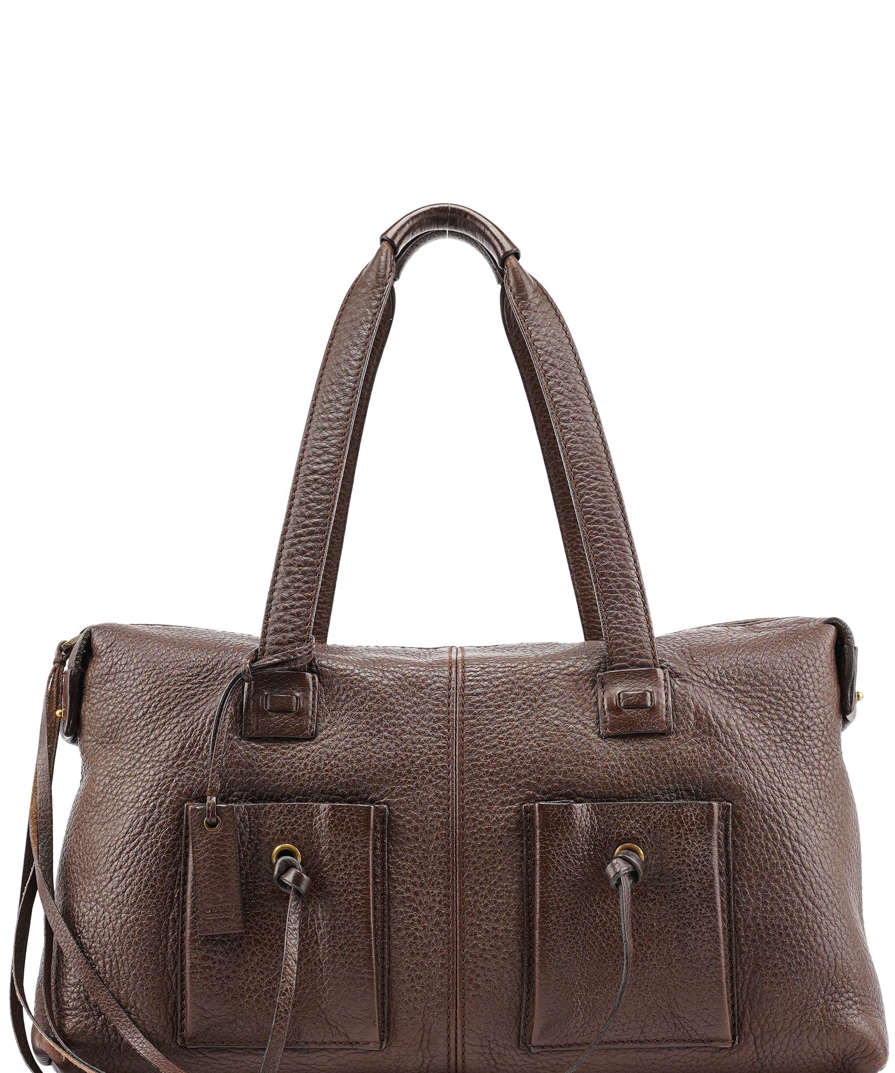 Gucci Cargo tote i brunt læder