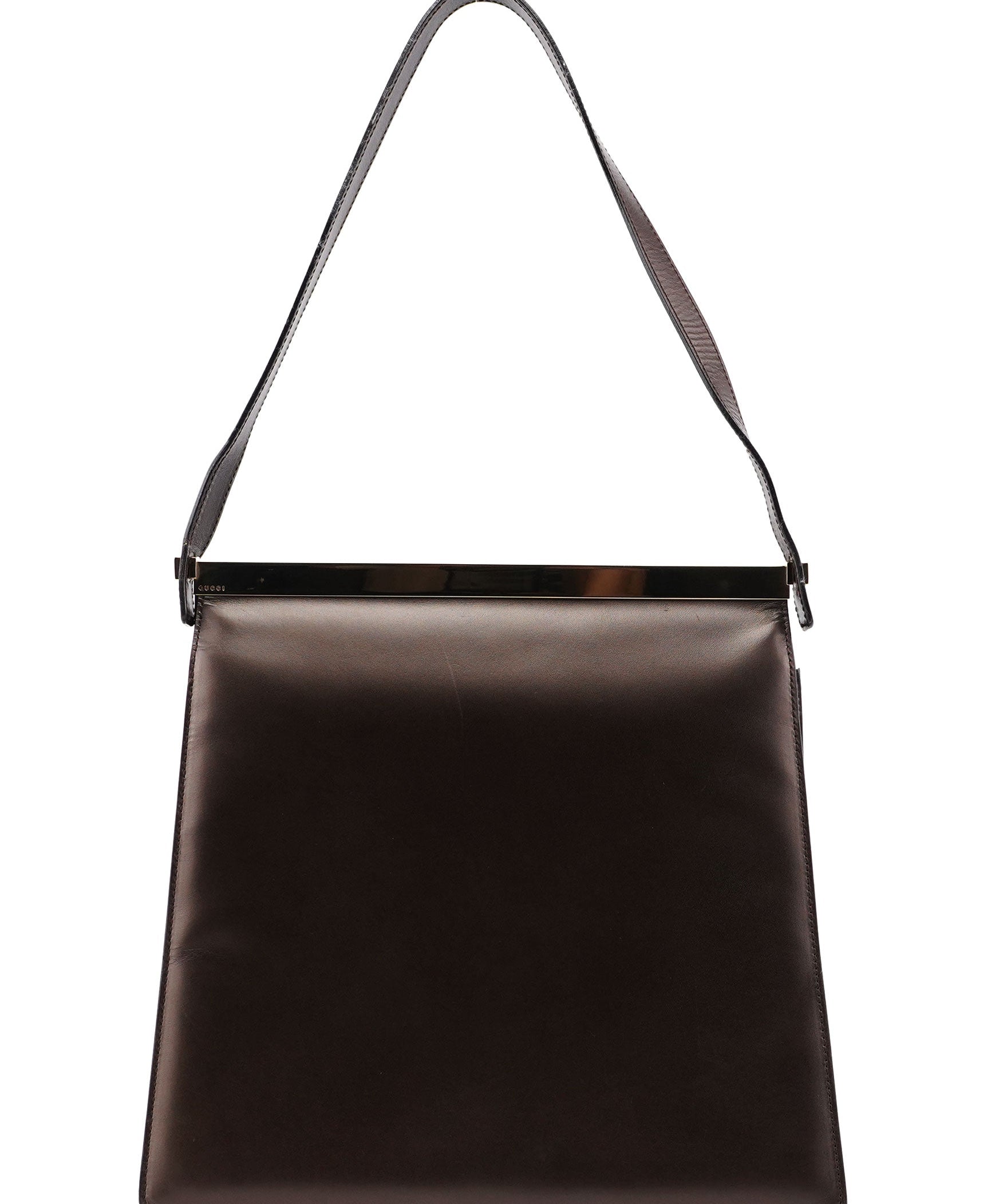 Gucci Brown Leather Flap Shoulder Bag