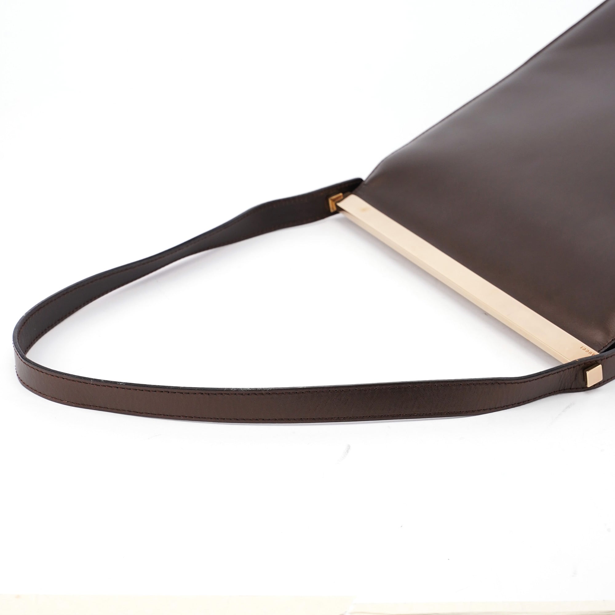 Gucci Brown Leather Flap Shoulder Bag