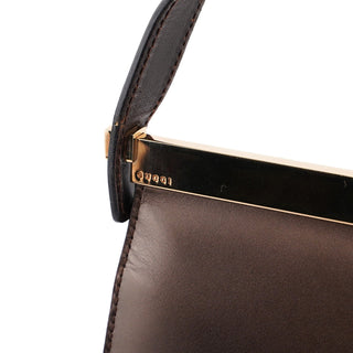 Gucci Brown Leather Flap Shoulder Bag