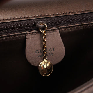 Gucci Brown Leather Flap Shoulder Bag