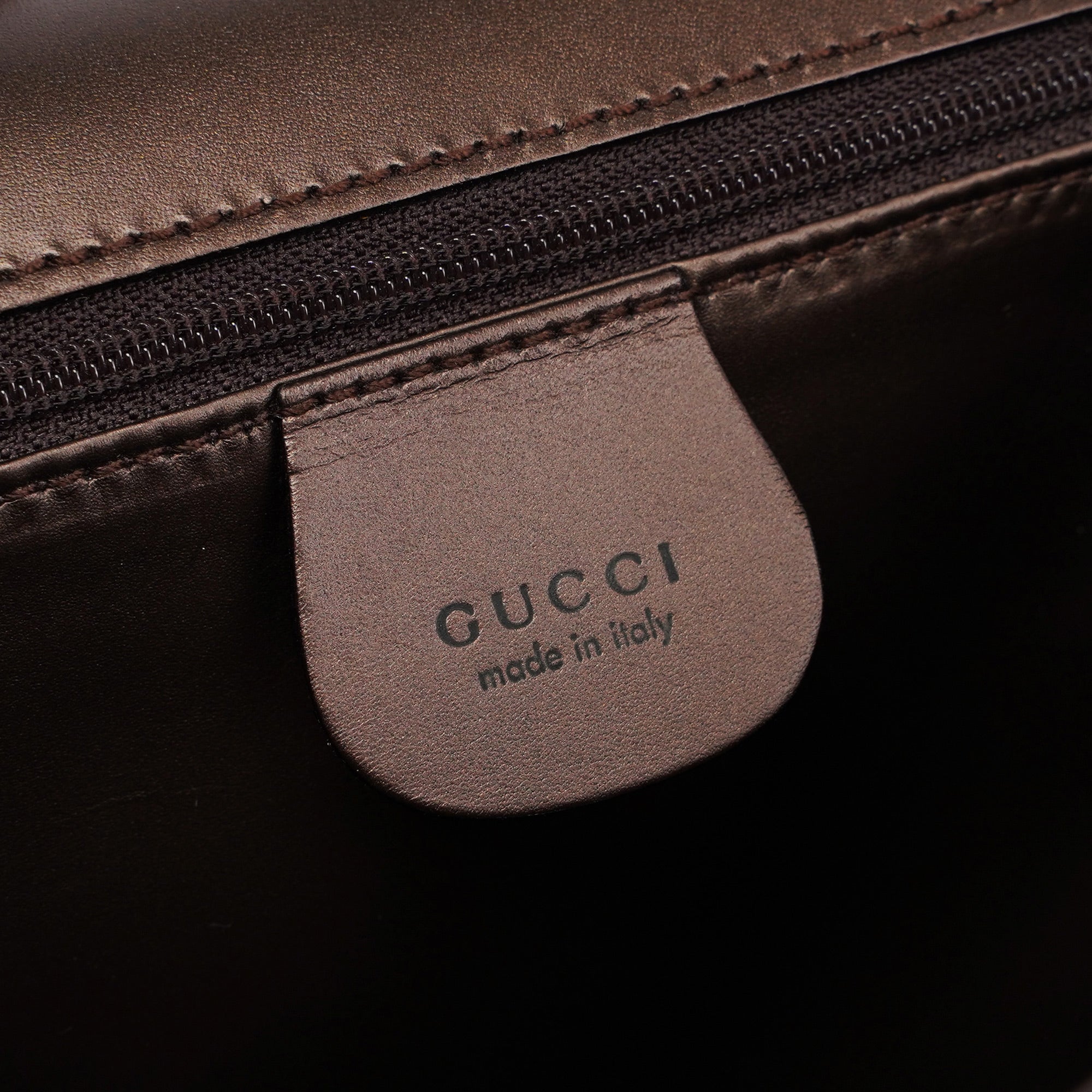 Gucci Brown Leather Flap Shoulder Bag