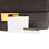 Gucci Brown Leather Square G Flap Shoulder Bag