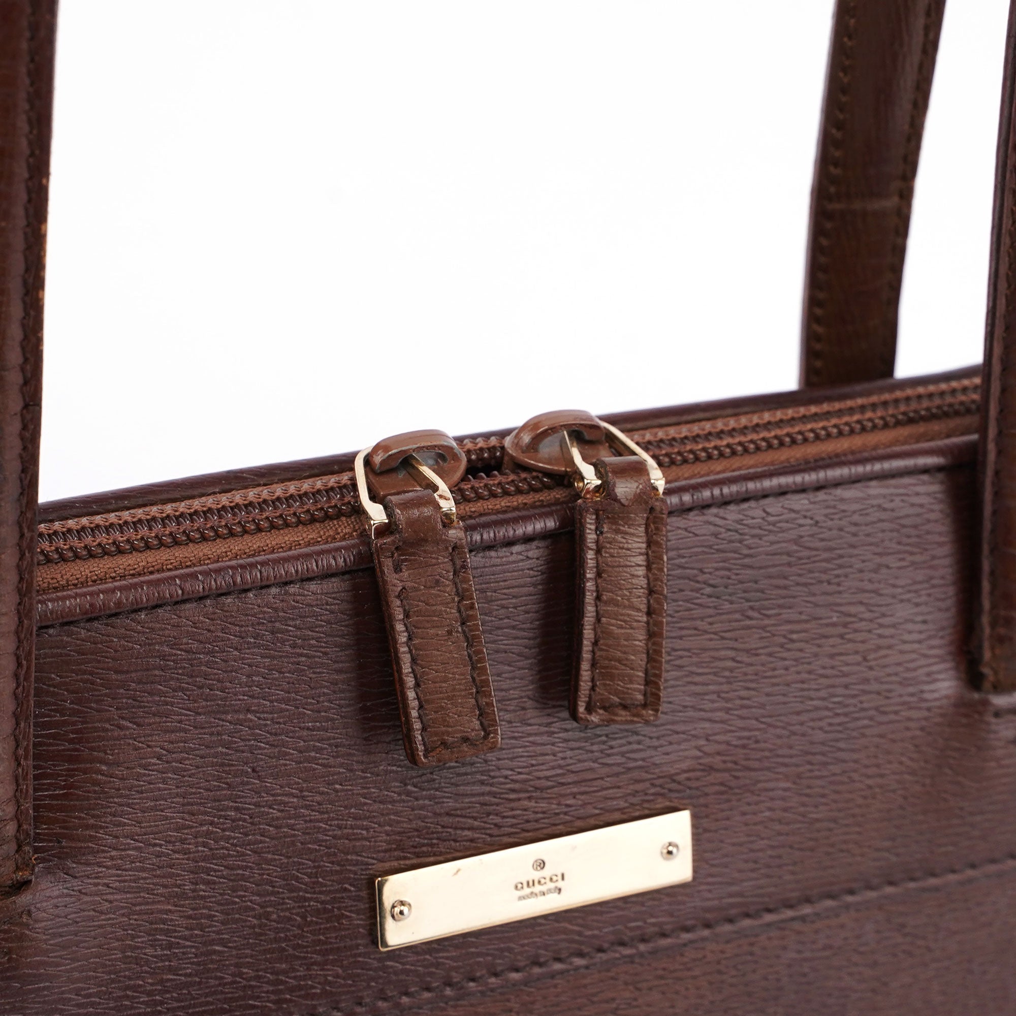 Gucci Brown Leather Tote Bag