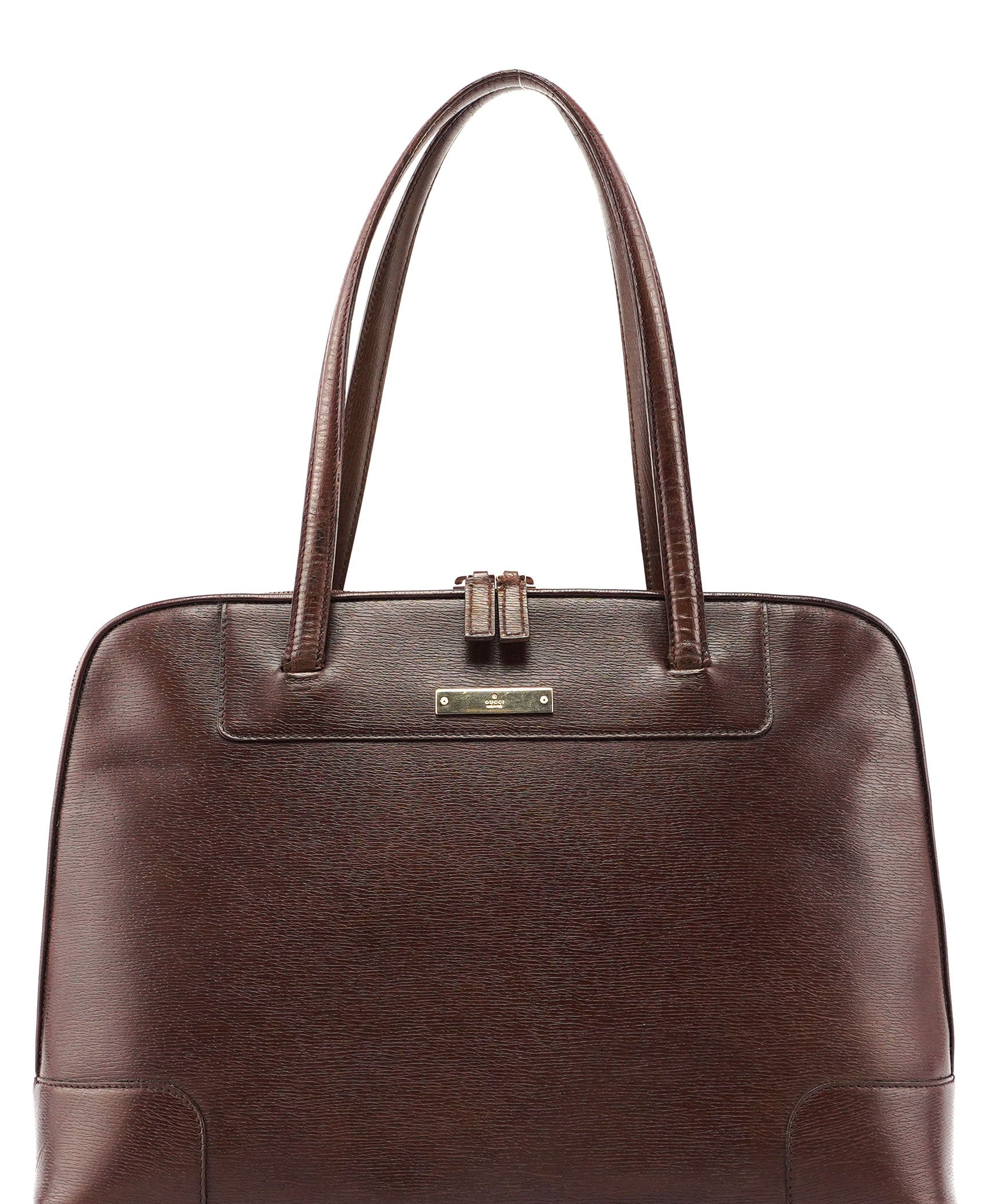 Gucci Borsa tote in pelle marrone