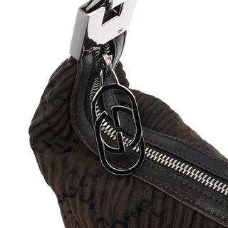 Gucci Brown Pleated GG Hobo Shoulder Bag
